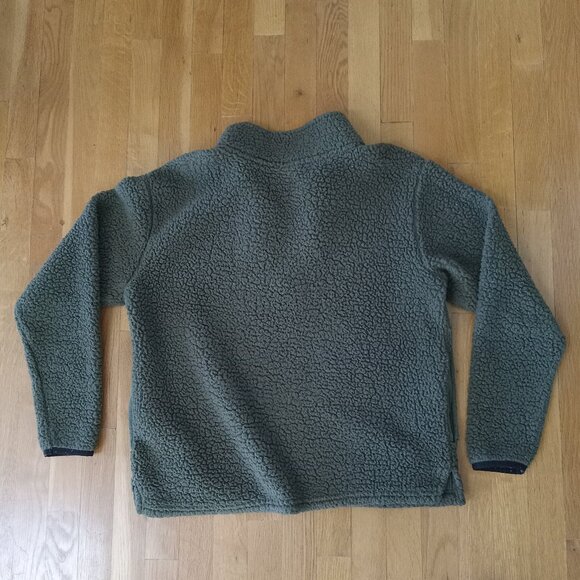 PINK Victoria's Secret Army / Olive Green Cuddly Sherpa 1/4-Zip Top - Picture 4 of 5